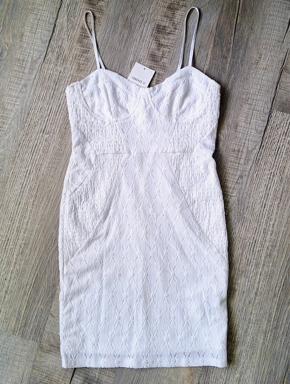 Forever 21 White Lace Bustier Mini Dress